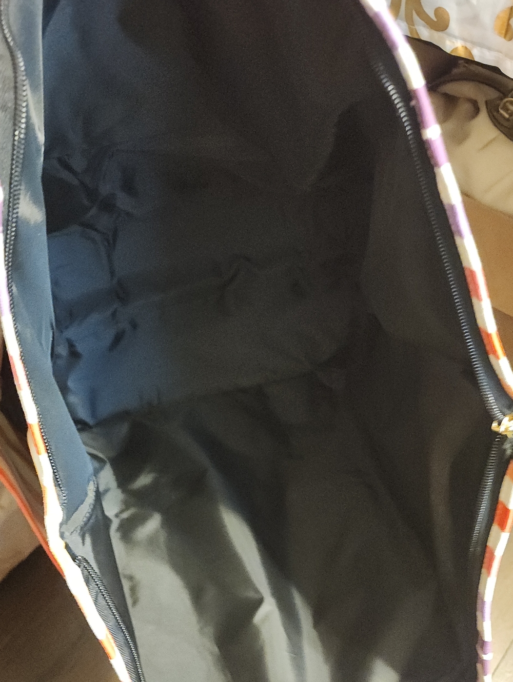 Victoria's Secret Multicolor Stripe Canvas Tote - Pink Straps - Picture 3 of 6